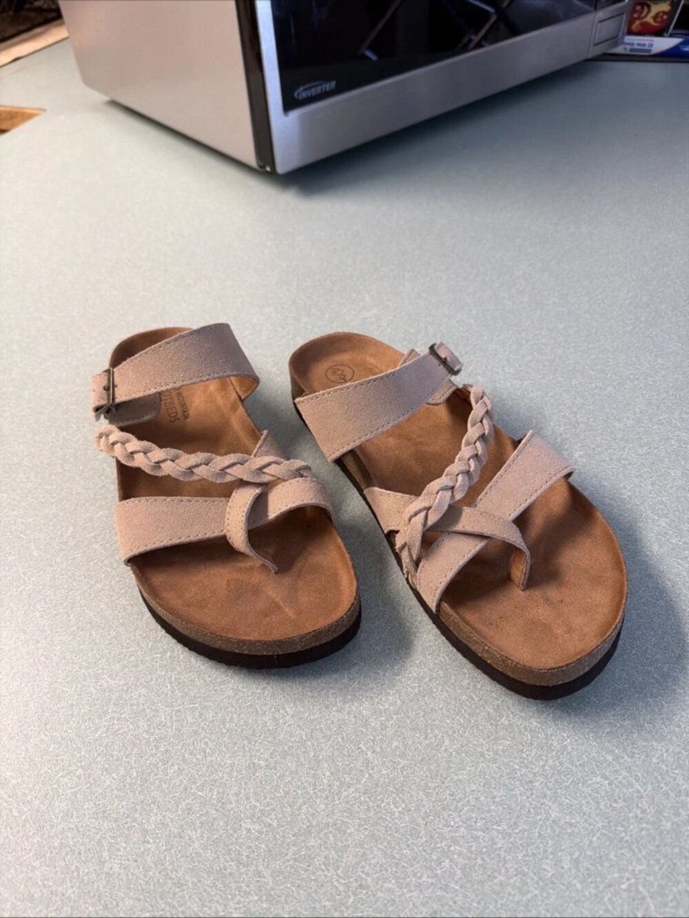 White Mountain Footbeds Hazy Leather Footbed Sandal In Sandal Wood - Size 10M